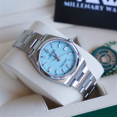 rolex oyster 36 turquoise|Rolex Oyster perpetual blue dial.